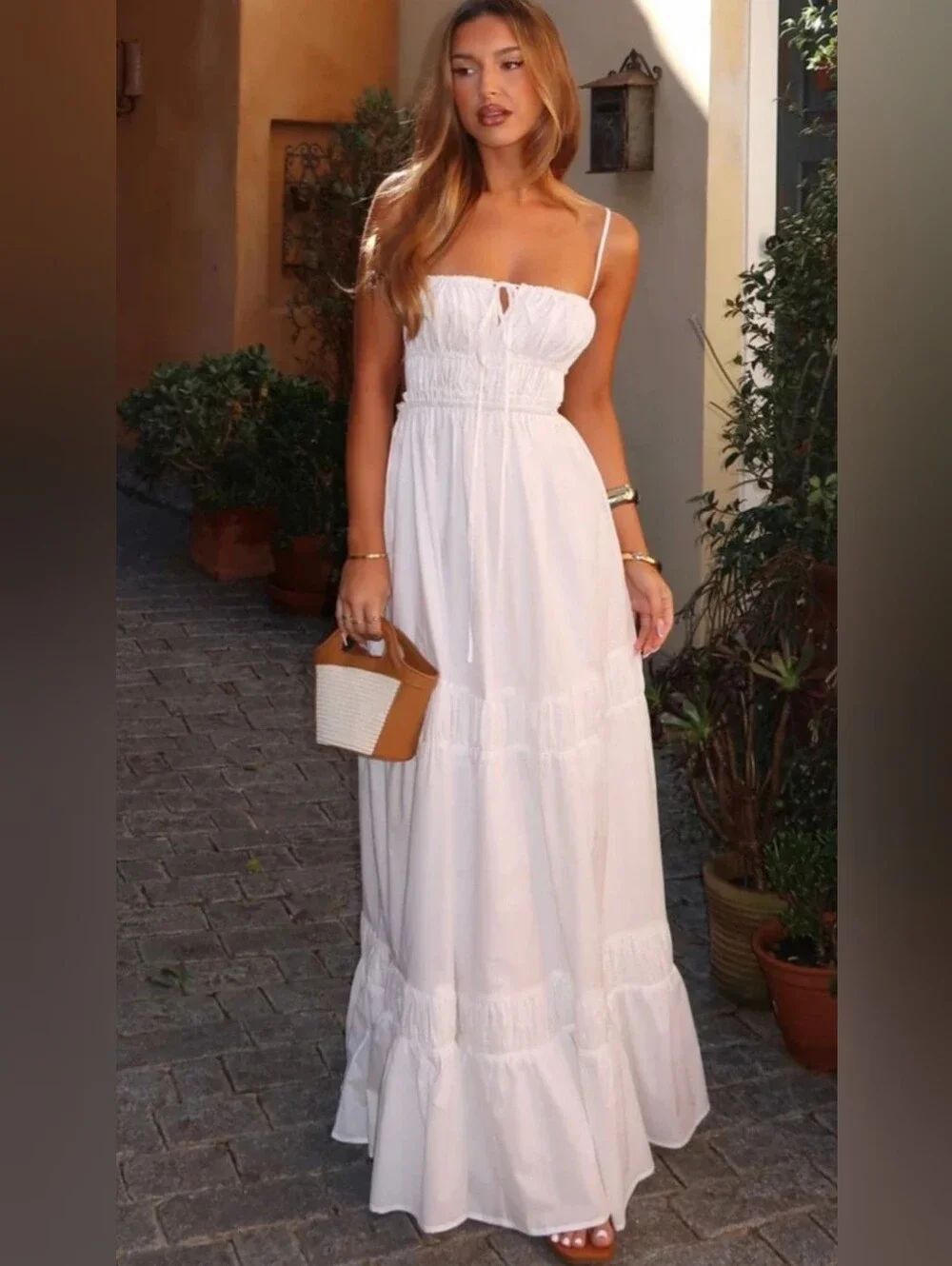 NWT White Fox Rumour Has It Maxi Dress White Size M